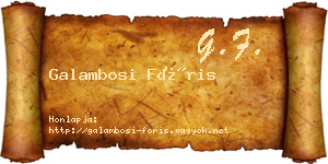 Galambosi Fóris névjegykártya